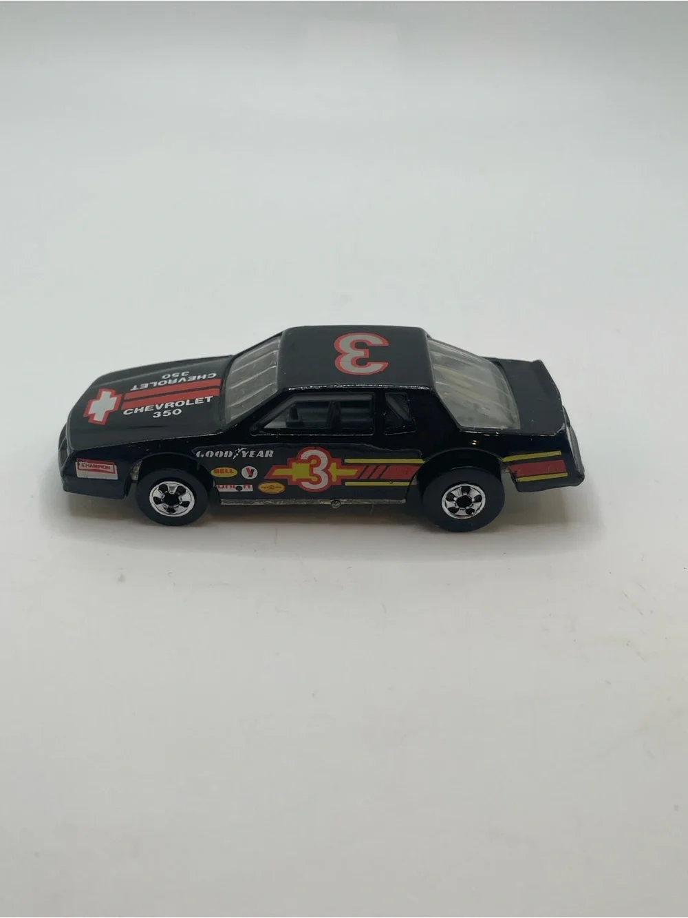 Vintage Hot Wheels 1988 Black Monte Carlo Stock Car #3 Blackwall Malaysia